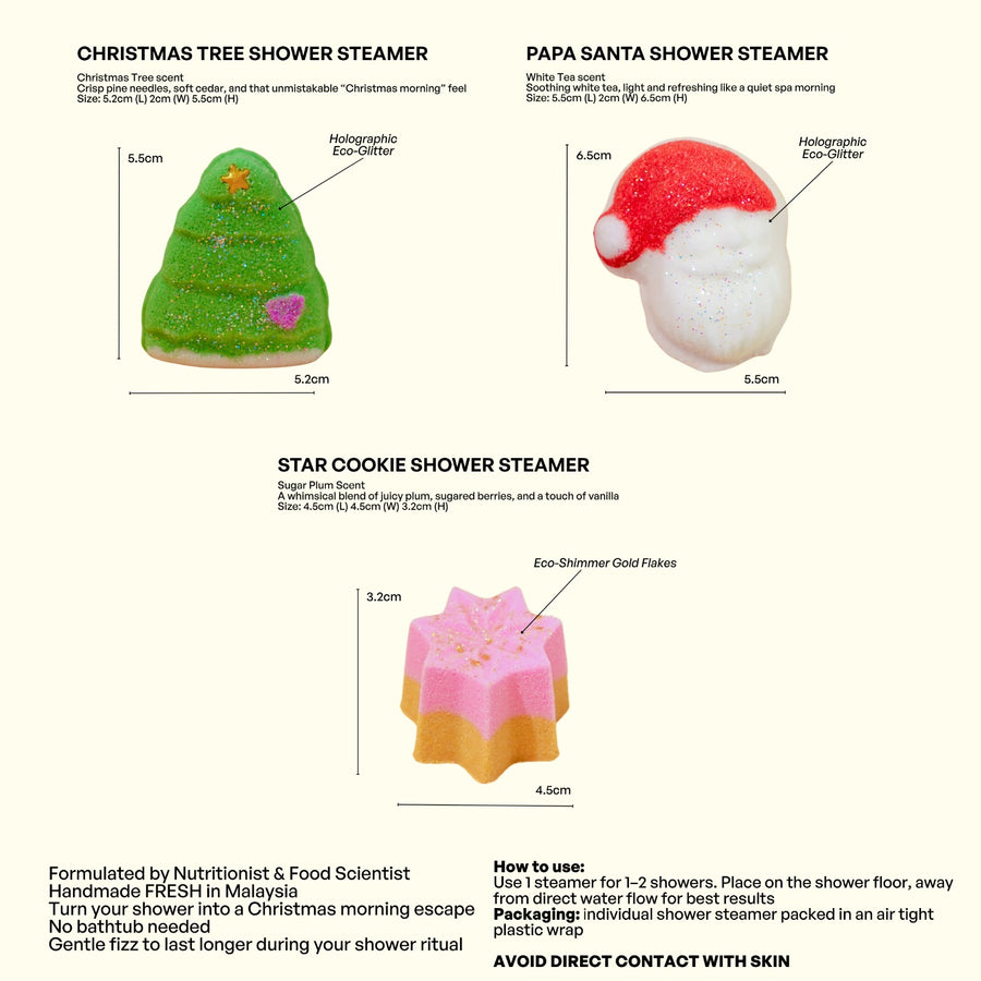Wunderful Christmas Shower Steamer Set